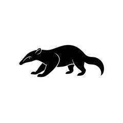 running giant anteater silhouette vector 