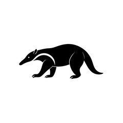 Fototapeta premium running giant anteater silhouette vector 