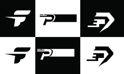 Bold Modern Initial Logos (F, P, E) for Branding