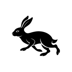 running hare silhouette vector illustration 