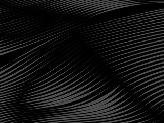 The black abstract background is patterned with dark gray thin lines that curve and wavy dynamically, creating a modern and elegant visual texture.