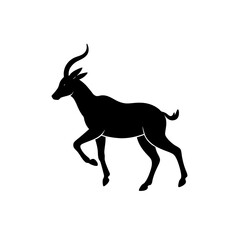 running hartebeest silhouette vector illustration .svg