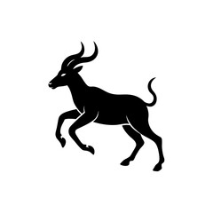 running hartebeest silhouette vector illustration 