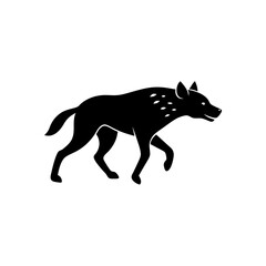 running hyena silhouette vector illustration 