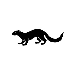 running indian mongoose silhouette vector 