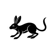 running jerboa silhouette vector illustration 