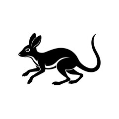 running jerboa silhouette vector illustration 