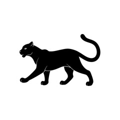running jungle cat silhouette vector illustration .svg