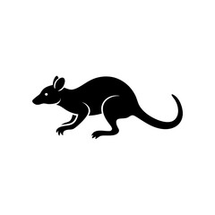 running kangaroo rat silhouette vector 