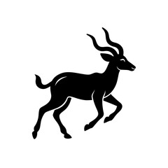 running kudu silhouette vector illustration 