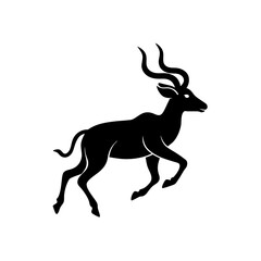 running kudu silhouette vector illustration 