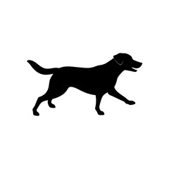 running labrador retriever silhouette vector 