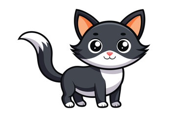 Adorable Cartoon Cat with Big Eyes and a Bushy Tail Ready for Playtime Fun and Cuddles