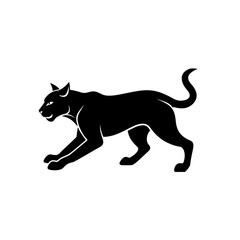 running lynx silhouette vector illustration 