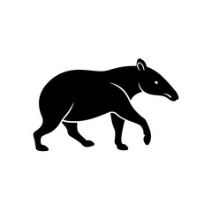 running malayan tapir silhouette vector 