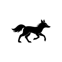 running maned wolf silhouette vector illustration  © DEBENDRO NATH