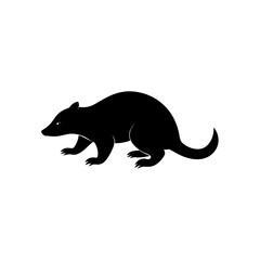 running marsupial mole silhouette vector 