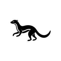 running meerkat silhouette vector illustration 
