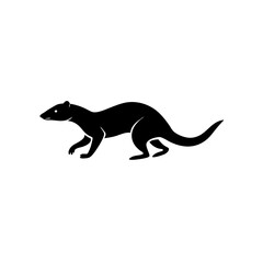 running mongooses silhouette vector illustration