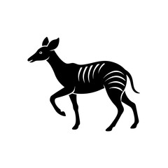 running okapi silhouette vector illustration 