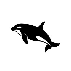 running orca silhouette vector illustration 