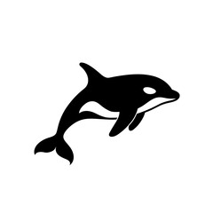 running orca silhouette vector illustration 