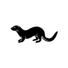 running otter silhouette vector illustration 