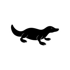 running platypus silhouette vector illustration 