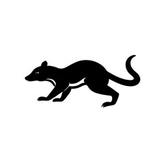 running possum silhouette vector illustration 