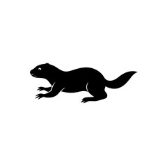 running prairie dog silhouette vector illustration.svg