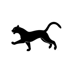 running puma silhouette vector illustration 