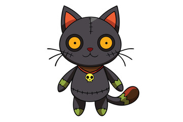 Cartoon Zombie Cat Illustration A Fun and Spooky Character Design for Halloween or Fantasy Projects With a Playful Touch
