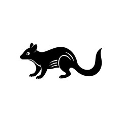 running quoll silhouette vector illustration 