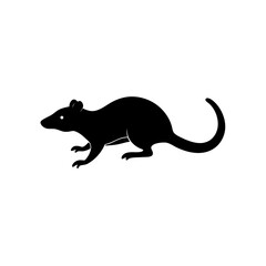 running rodent silhouette vector illustration 