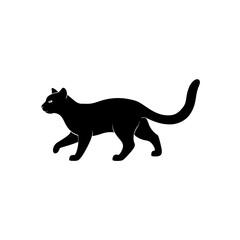 running sand cat silhouette vector illustration 