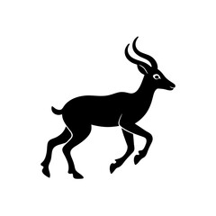 running saiga antelope silhouette vector 