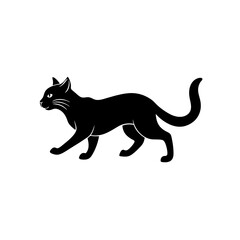 running sand cat silhouette vector illustration 