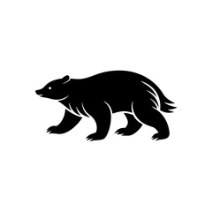 running sloth bear silhouette vector illustration .svg