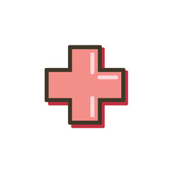 Obraz premium Geometric cross symbol floats representing health aid in a minimalist scene isolated vector graphic