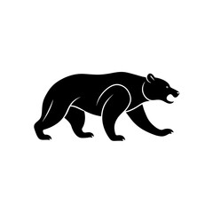 running sun bear silhouette vector illustration 
