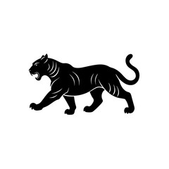 running sumatran tiger silhouette vector 