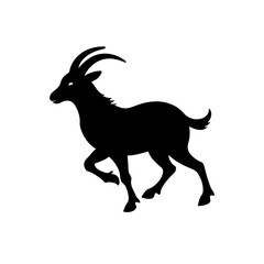 running tahr silhouette vector illustration 