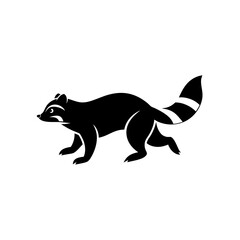 running tanuki  silhouette vector illustration 