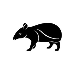 running tapir silhouette vector illustration 
