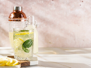 lemonade with lemon and mint