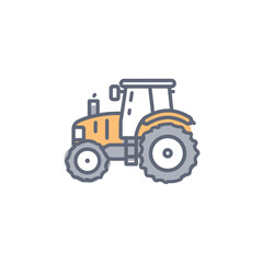 Obraz premium Isolated tractor icon operates farming machinery on white background digitally