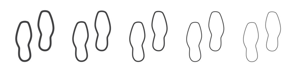 Footprints icon outline ilustration vector symbol
