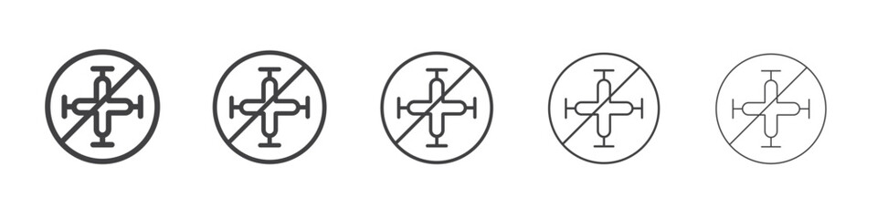 Forbidden Copter icon outline ilustration vector symbol