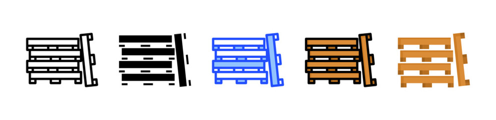 Pallet Icon Collection With Multiple Styles