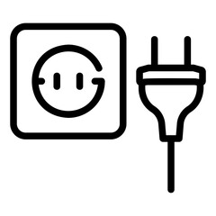power plug Line Icon